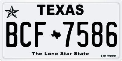 TX license plate BCF7586