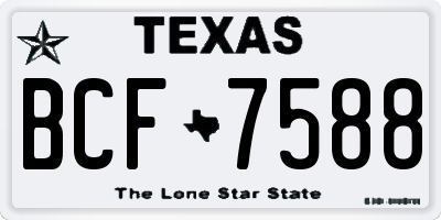 TX license plate BCF7588