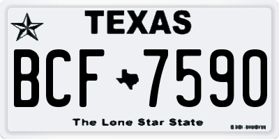 TX license plate BCF7590