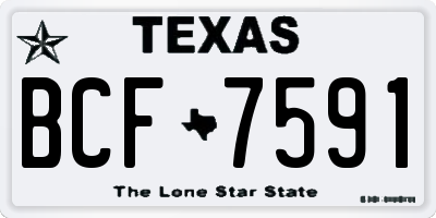 TX license plate BCF7591