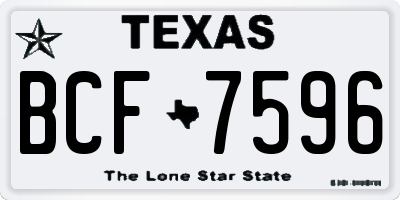 TX license plate BCF7596