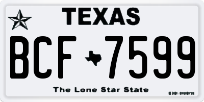 TX license plate BCF7599