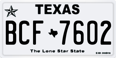TX license plate BCF7602