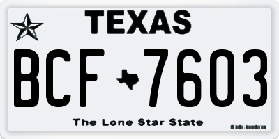 TX license plate BCF7603