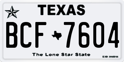 TX license plate BCF7604