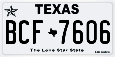 TX license plate BCF7606