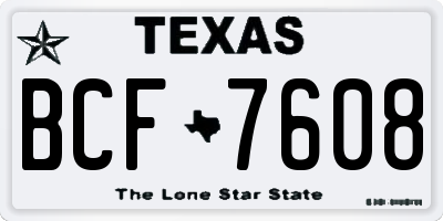 TX license plate BCF7608