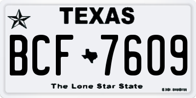 TX license plate BCF7609