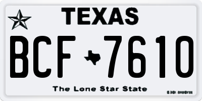TX license plate BCF7610