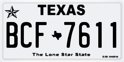 TX license plate BCF7611