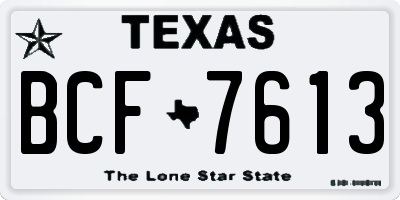 TX license plate BCF7613