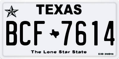 TX license plate BCF7614
