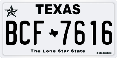 TX license plate BCF7616