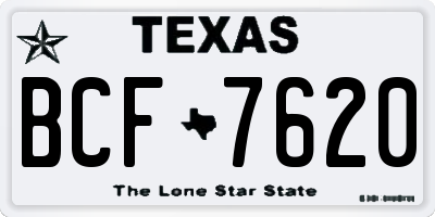 TX license plate BCF7620