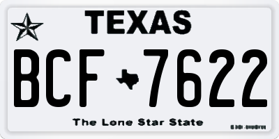 TX license plate BCF7622