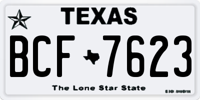 TX license plate BCF7623