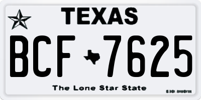 TX license plate BCF7625