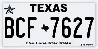 TX license plate BCF7627