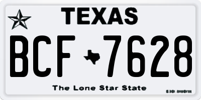 TX license plate BCF7628