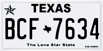 TX license plate BCF7634