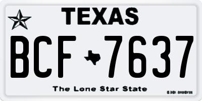 TX license plate BCF7637