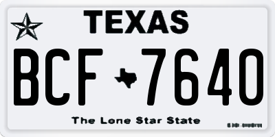 TX license plate BCF7640