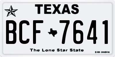 TX license plate BCF7641