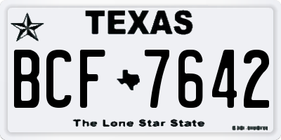 TX license plate BCF7642