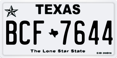 TX license plate BCF7644