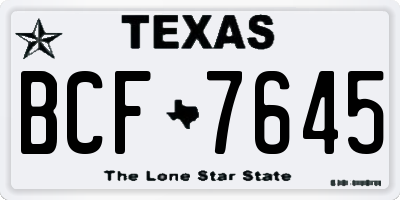 TX license plate BCF7645