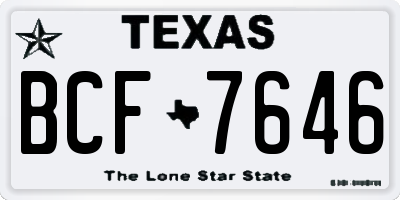TX license plate BCF7646