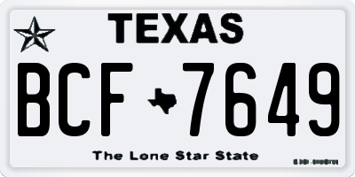TX license plate BCF7649