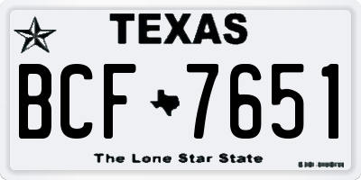 TX license plate BCF7651