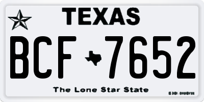 TX license plate BCF7652