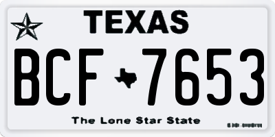 TX license plate BCF7653