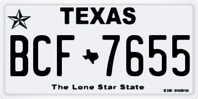 TX license plate BCF7655