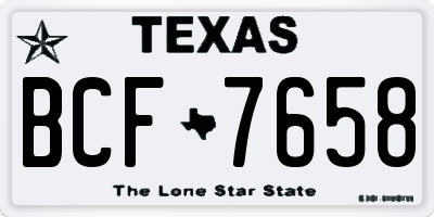 TX license plate BCF7658