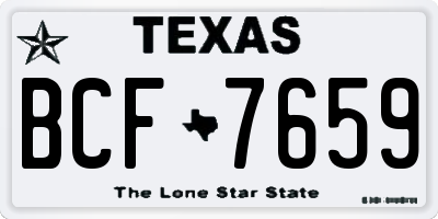 TX license plate BCF7659