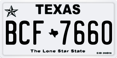 TX license plate BCF7660