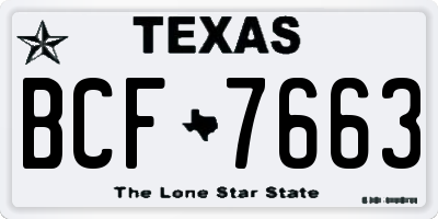 TX license plate BCF7663
