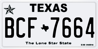 TX license plate BCF7664