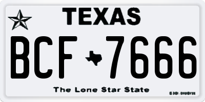 TX license plate BCF7666