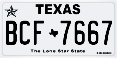 TX license plate BCF7667