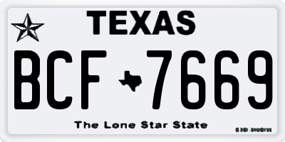 TX license plate BCF7669