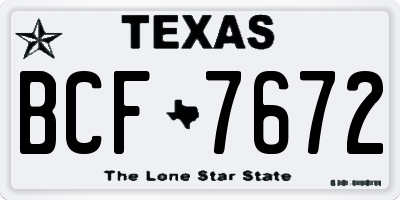 TX license plate BCF7672
