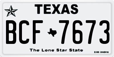 TX license plate BCF7673