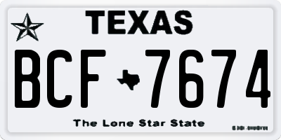 TX license plate BCF7674