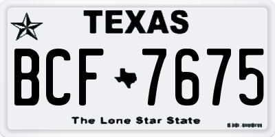 TX license plate BCF7675