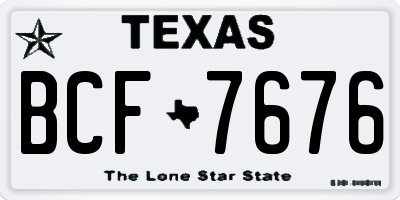 TX license plate BCF7676