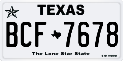 TX license plate BCF7678